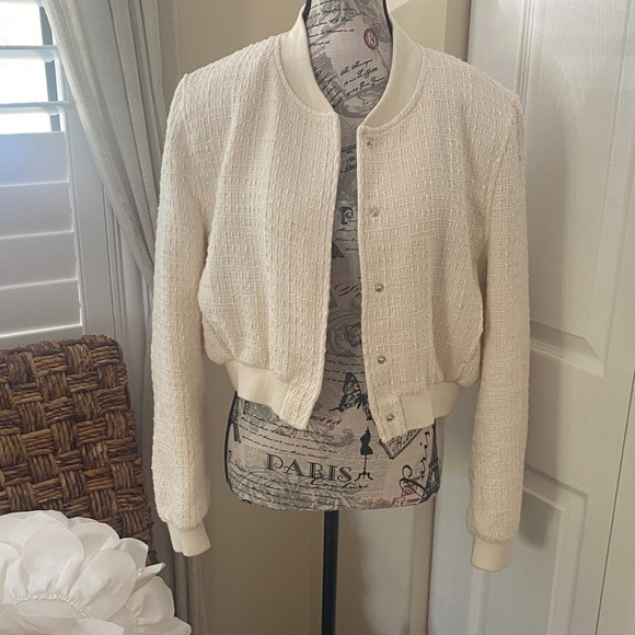 Zara Cream Bomber Jacket - Picture 7 of 9